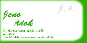 jeno adok business card